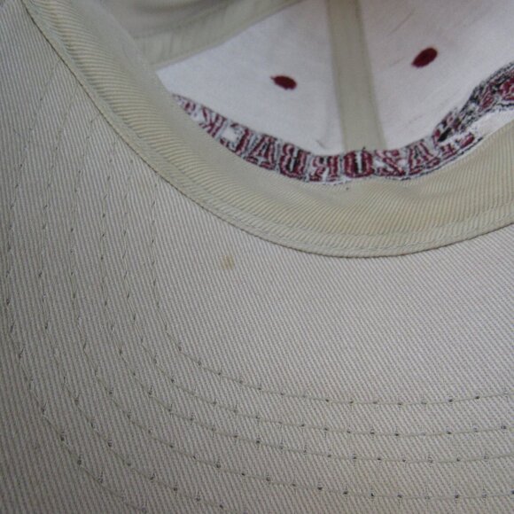 Razorbacks Embroidered Logo Men's Beige Adjustable Strap Back Cap Hat - Picture 8 of 9